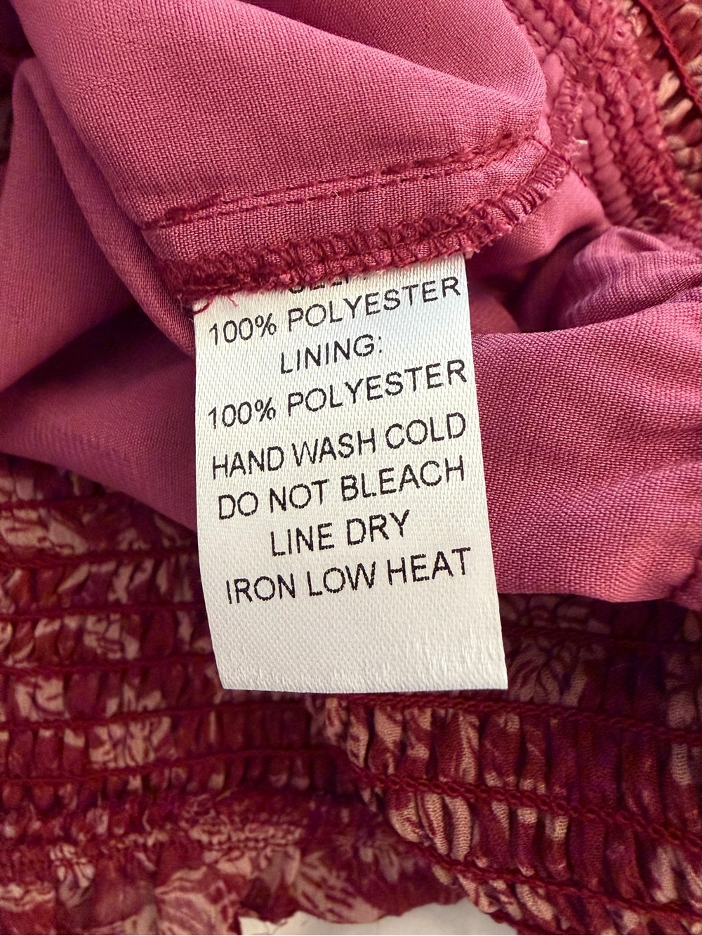 #752 Promesa NWOT Dusty Rose Blouse with Burgundy Accents - Picture 13 of 13